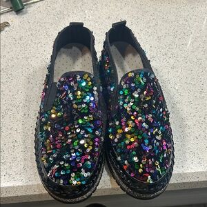 Moving Comfort Black Multicolor Sequin Sneakers